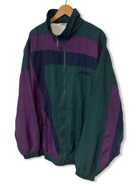 Vintage 90s Brooks Green & Purple Windbreaker Jacket